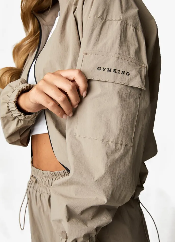 Gym King Outerwear Women Utility Woven Jacket 8211 Mocha