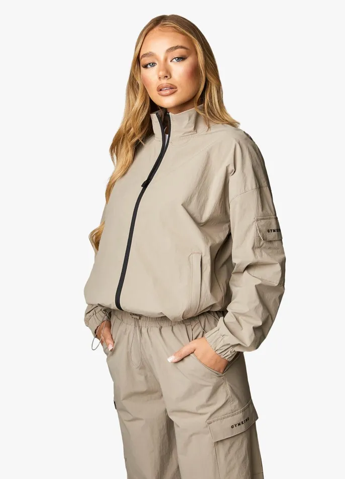 Gym King Outerwear Women Utility Woven Jacket 8211 Mocha