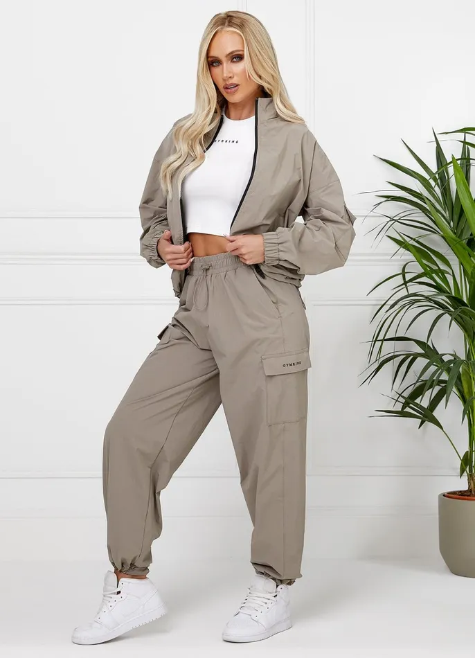 Gym King Outerwear Women Utility Woven Jacket 8211 Mocha