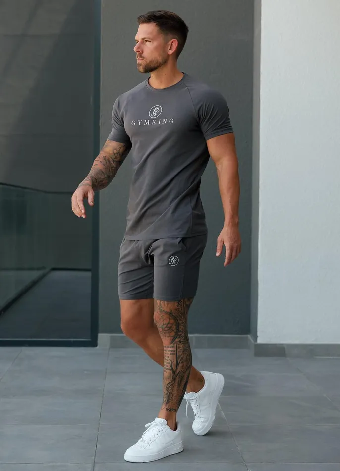 Gym King Shorts Men Pro Logo Jersey Short 8211 Graphite