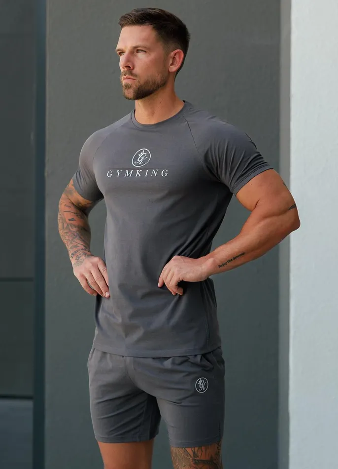 Gym King Shorts Men Pro Logo Jersey Short 8211 Graphite