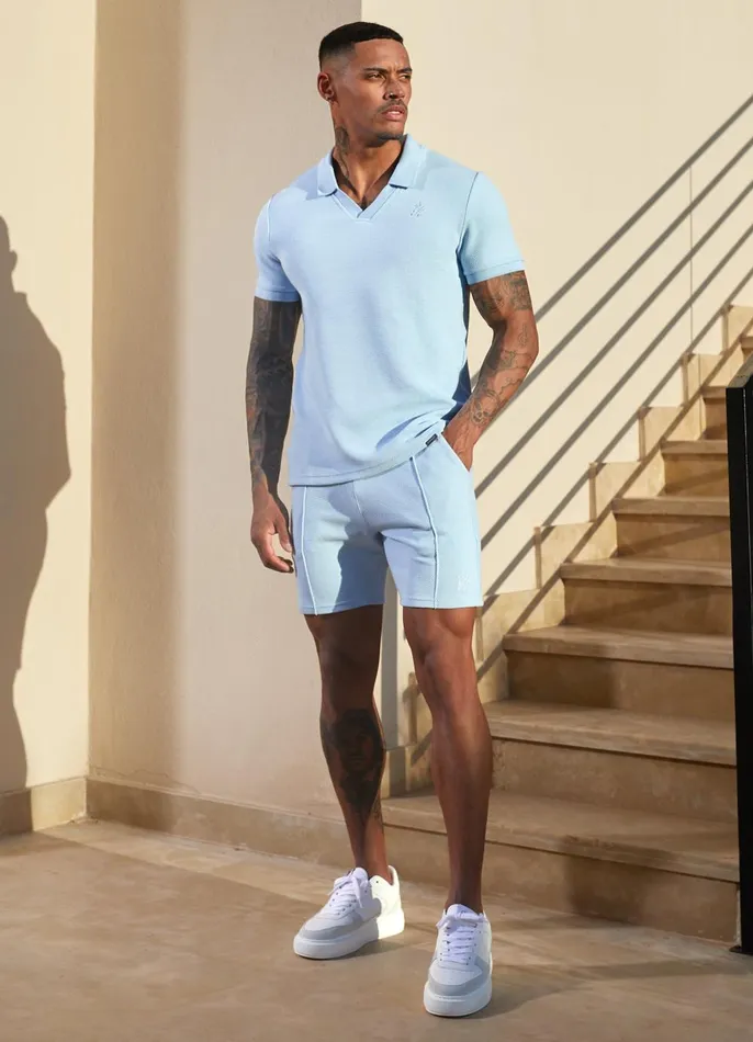 Gym King Shorts Men Signature Texture Short 8211 Cloud Blue