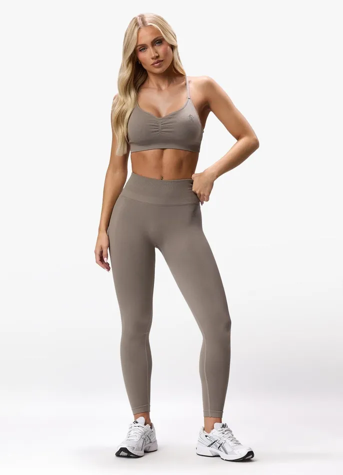 Gym King Sports Bras Women Sculpt Seamless Scrunch Bra 8211 Truffle