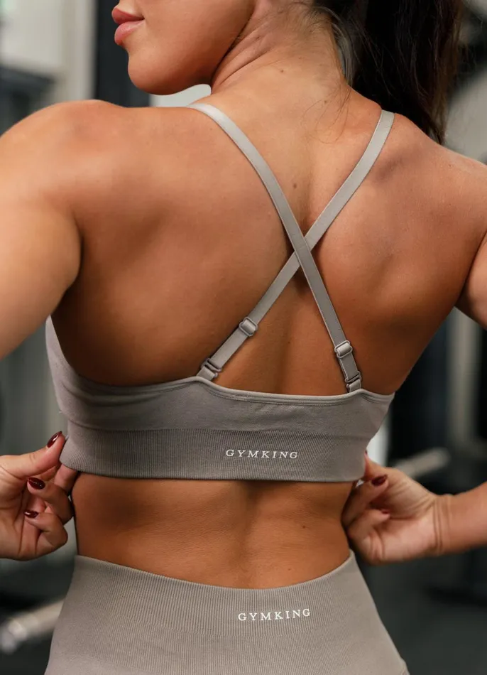 Gym King Sports Bras Women Sculpt Seamless Scrunch Bra 8211 Truffle