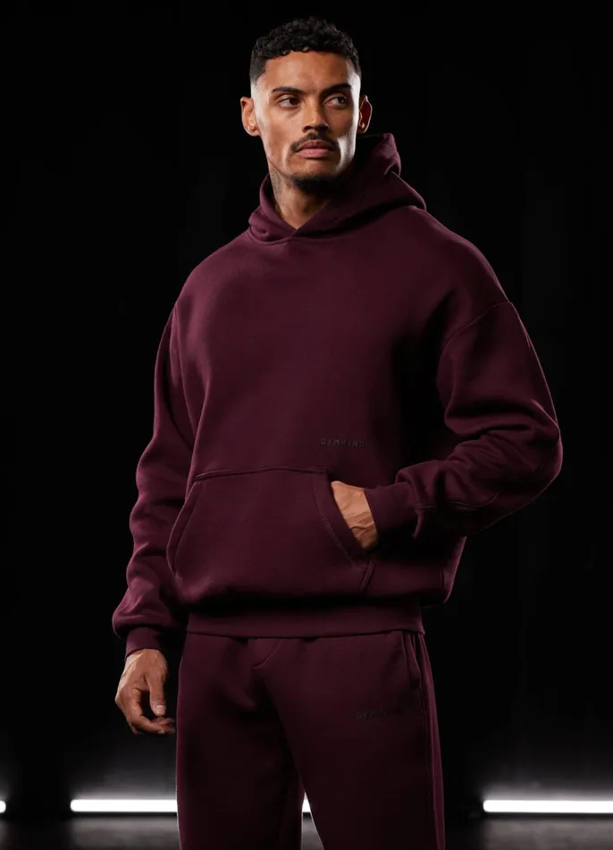 Gym King Sweatshirts and Hoodies Men Outline Print Hood 8211 Burgundy
