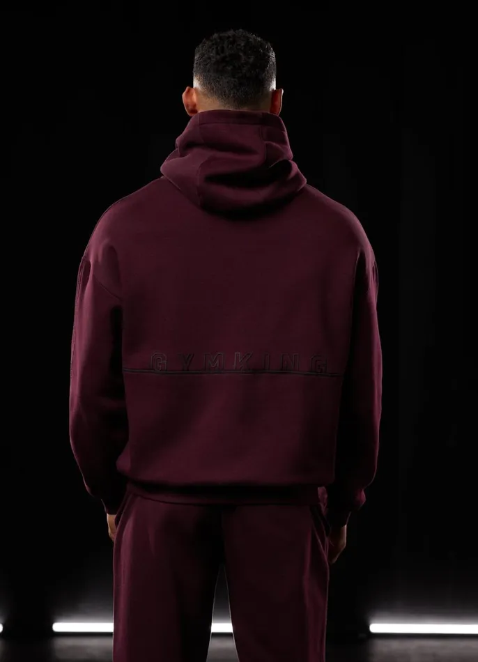 Gym King Sweatshirts and Hoodies Men Outline Print Hood 8211 Burgundy