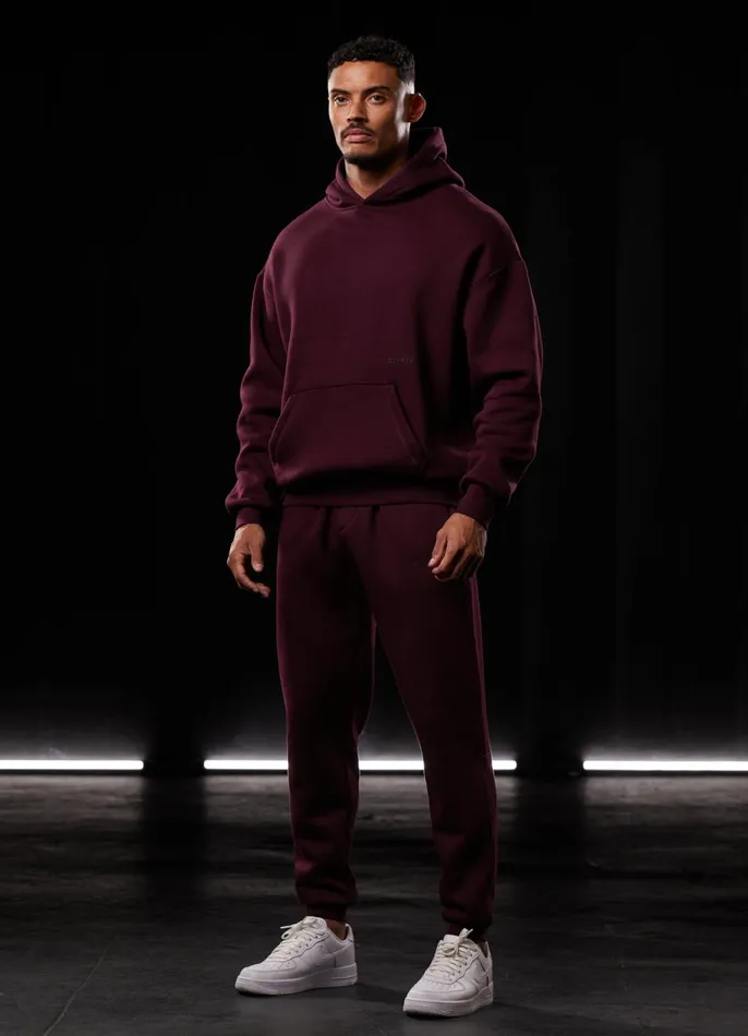 Gym King Sweatshirts and Hoodies Men Outline Print Hood 8211 Burgundy