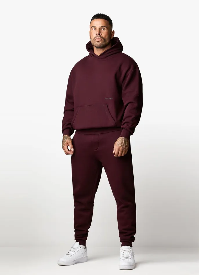Gym King Sweatshirts and Hoodies Men Outline Print Hood 8211 Burgundy