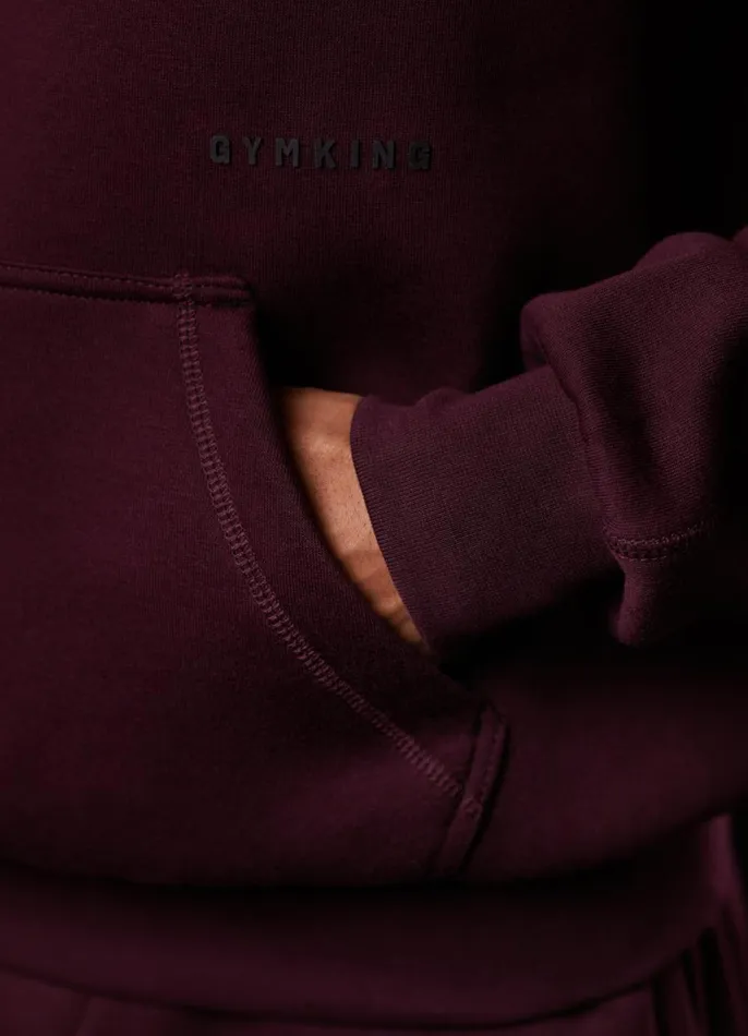 Gym King Sweatshirts and Hoodies Men Outline Print Hood 8211 Burgundy