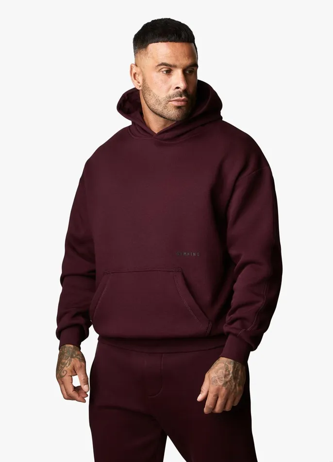 Gym King Sweatshirts and Hoodies Men Outline Print Hood 8211 Burgundy