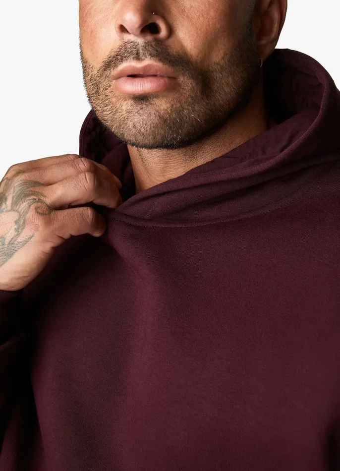 Gym King Sweatshirts and Hoodies Men Outline Print Hood 8211 Burgundy