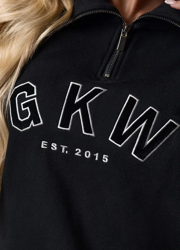 Gym King Sweatshirts and Hoodies Women GKW Sports Luxe Rib Collar Funnel 8211 Black