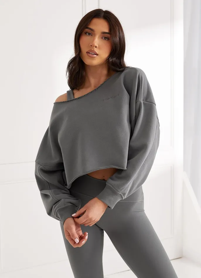 Gym King Sweatshirts and Hoodies Women Move Your Way Crop Sweatshirt 8211 Dark Sage