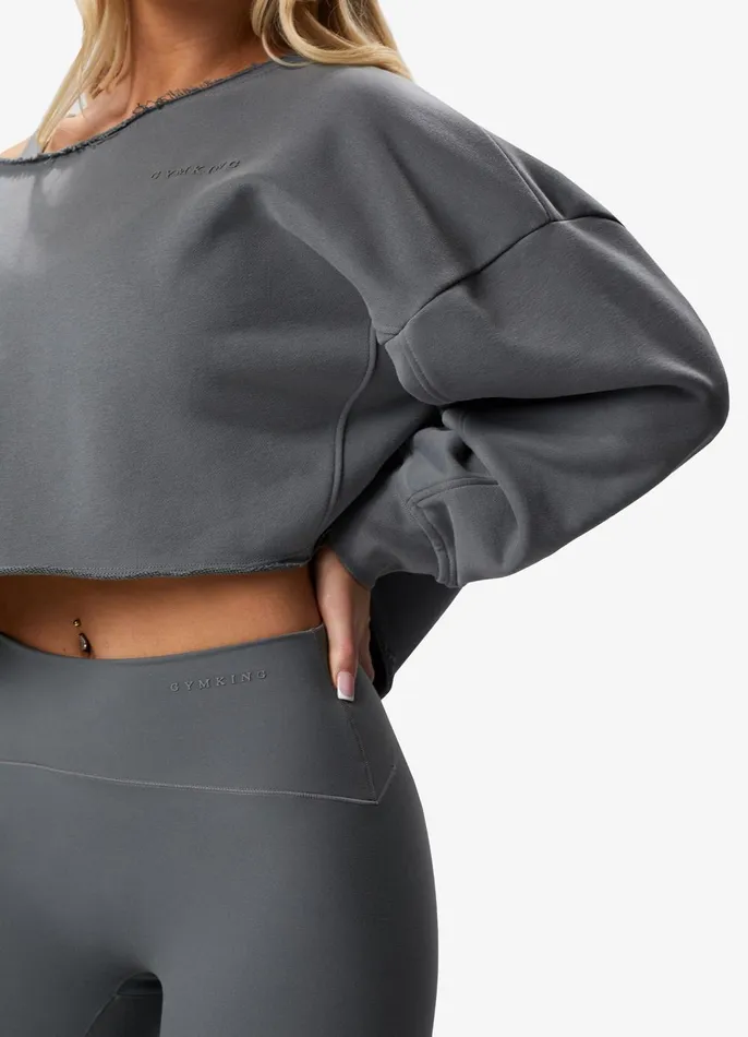 Gym King Sweatshirts and Hoodies Women Move Your Way Crop Sweatshirt 8211 Dark Sage