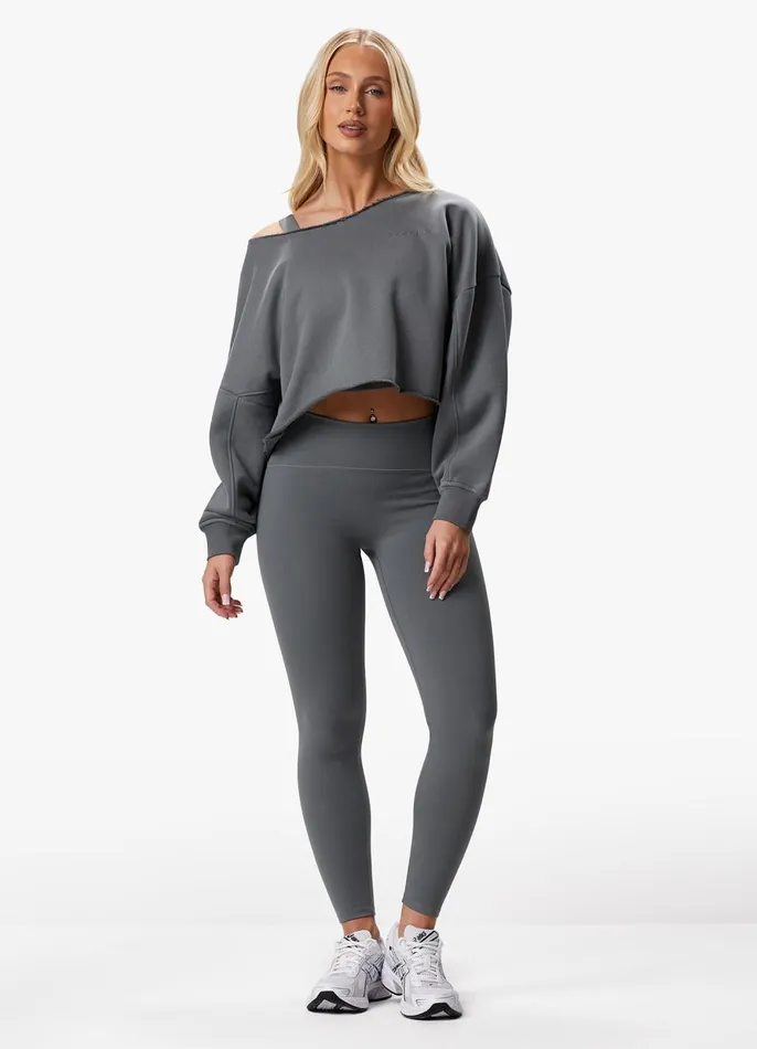 Gym King Sweatshirts and Hoodies Women Move Your Way Crop Sweatshirt 8211 Dark Sage