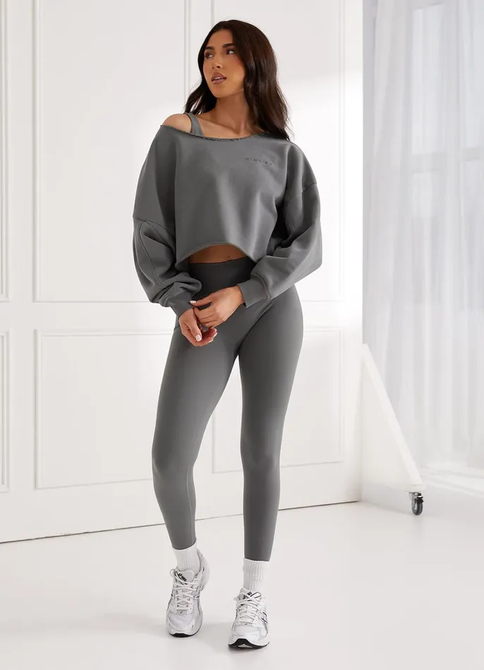 Gym King Sweatshirts and Hoodies Women Move Your Way Crop Sweatshirt 8211 Dark Sage