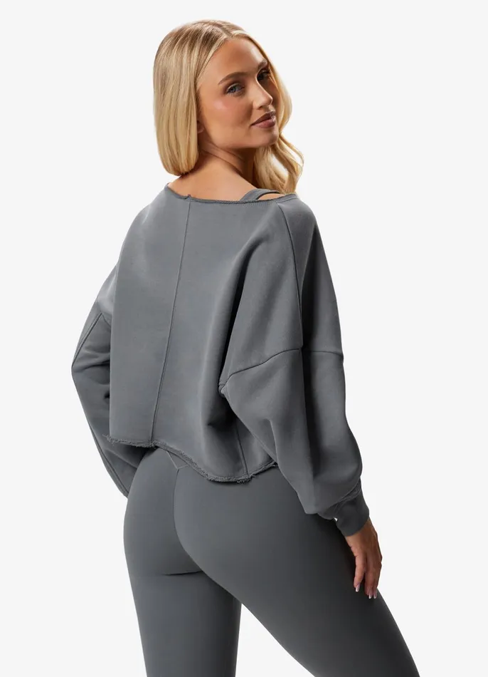 Gym King Sweatshirts and Hoodies Women Move Your Way Crop Sweatshirt 8211 Dark Sage