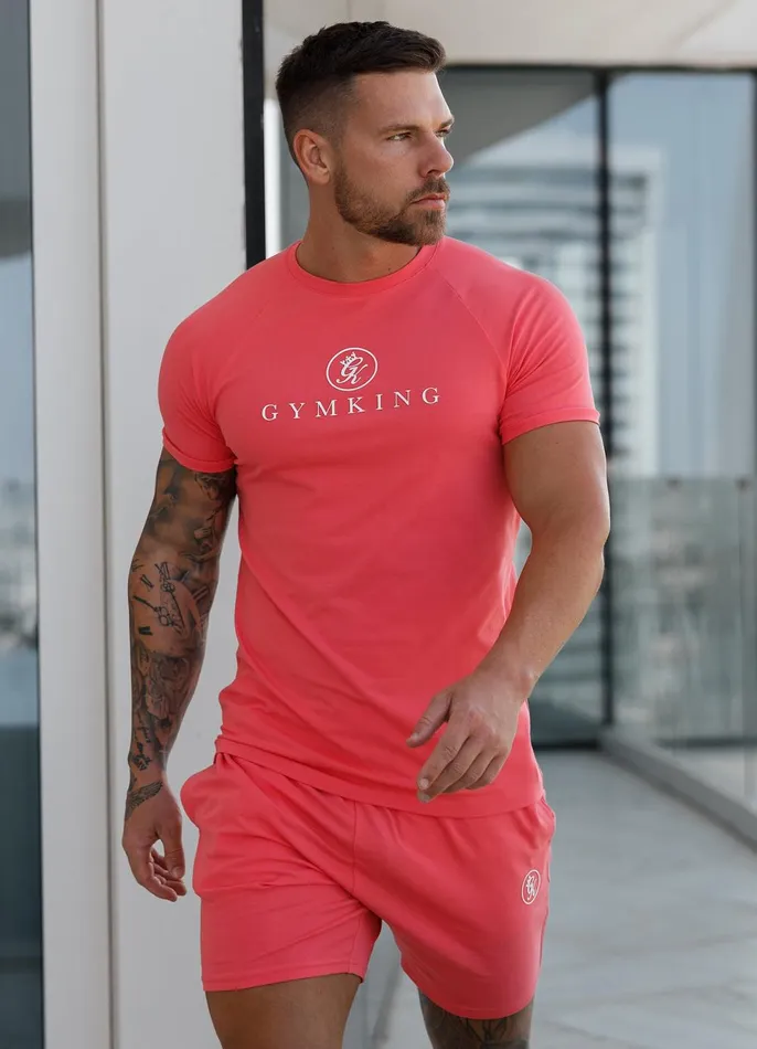 Gym King TShirts Men Pro Jersey Tee 8211 Coral
