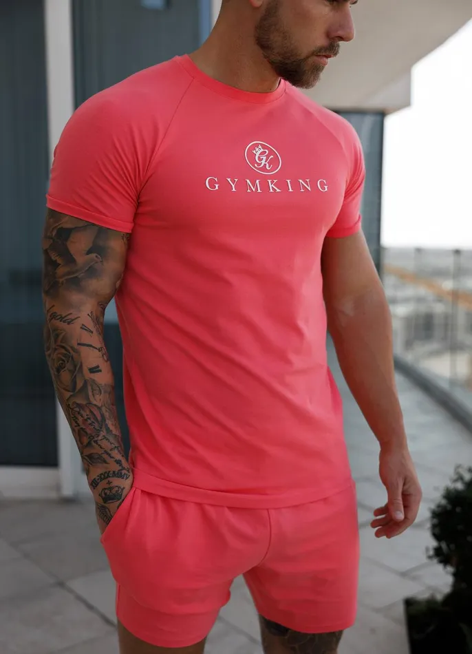 Gym King TShirts Men Pro Jersey Tee 8211 Coral