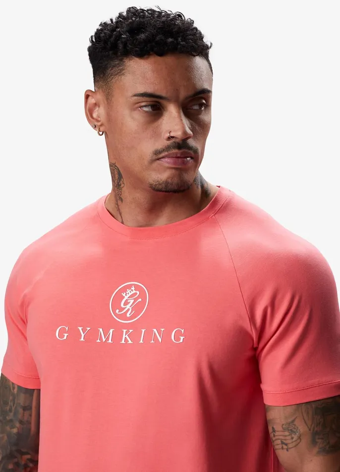 Gym King TShirts Men Pro Jersey Tee 8211 Coral