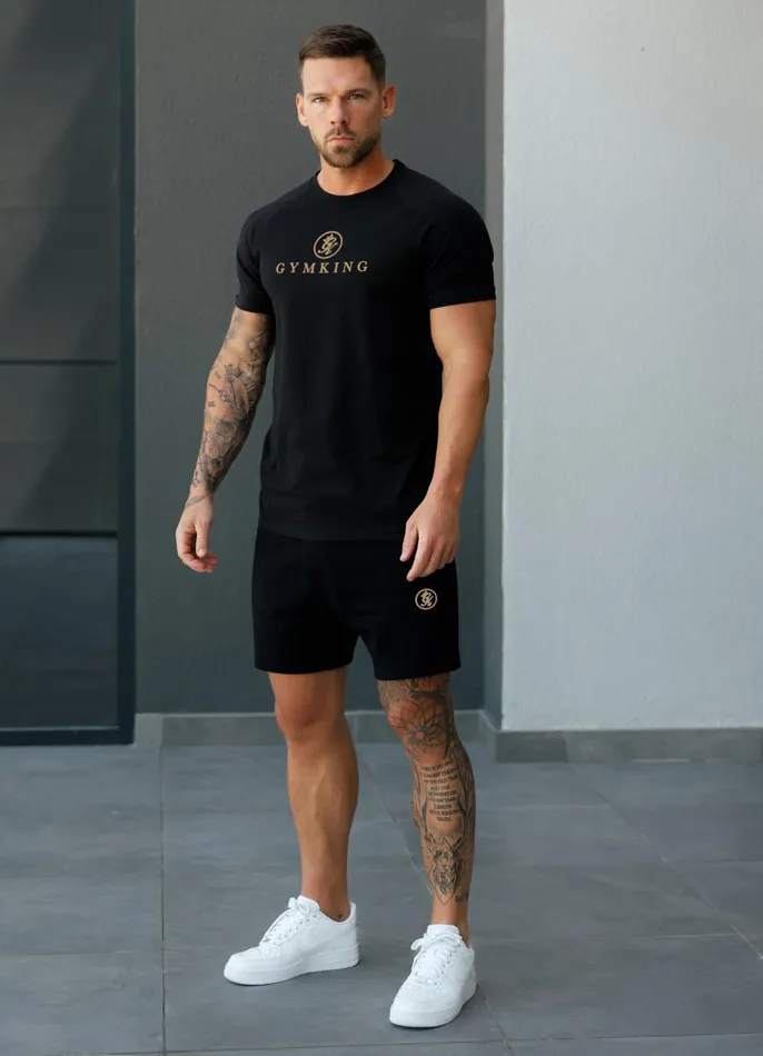 Gym King TShirts Men Pro Logo Jersey Tee 8211 BlackGold