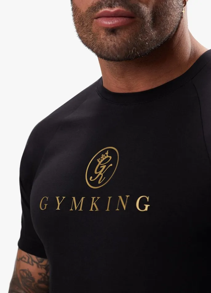 Gym King TShirts Men Pro Logo Jersey Tee 8211 BlackGold