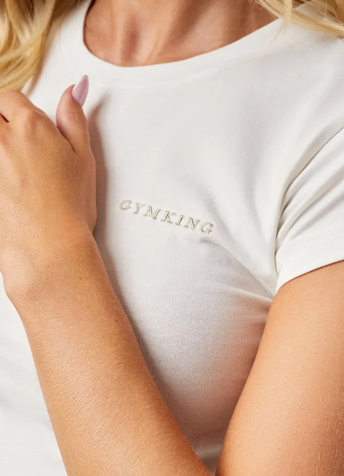 Gym King Tops and TShirts Women 365 Crop Jersey Tee 8211 Cream