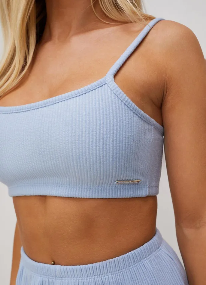 Gym King Tops and TShirts Women Signature Rib Bralette 8211 Pale Blue