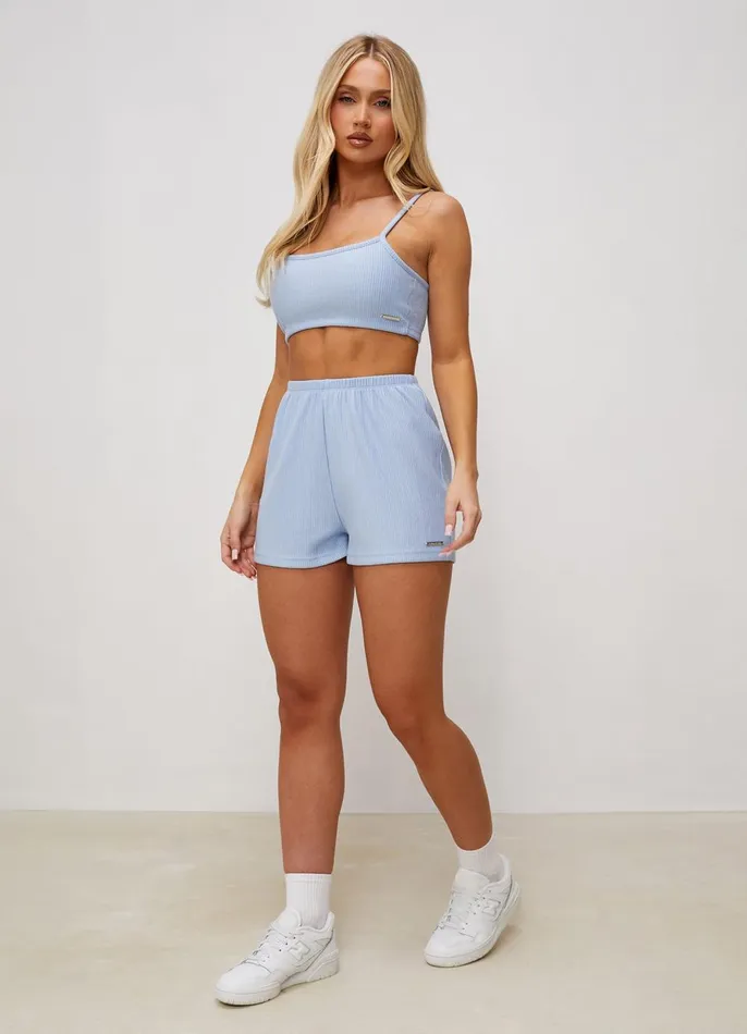 Gym King Tops and TShirts Women Signature Rib Bralette 8211 Pale Blue