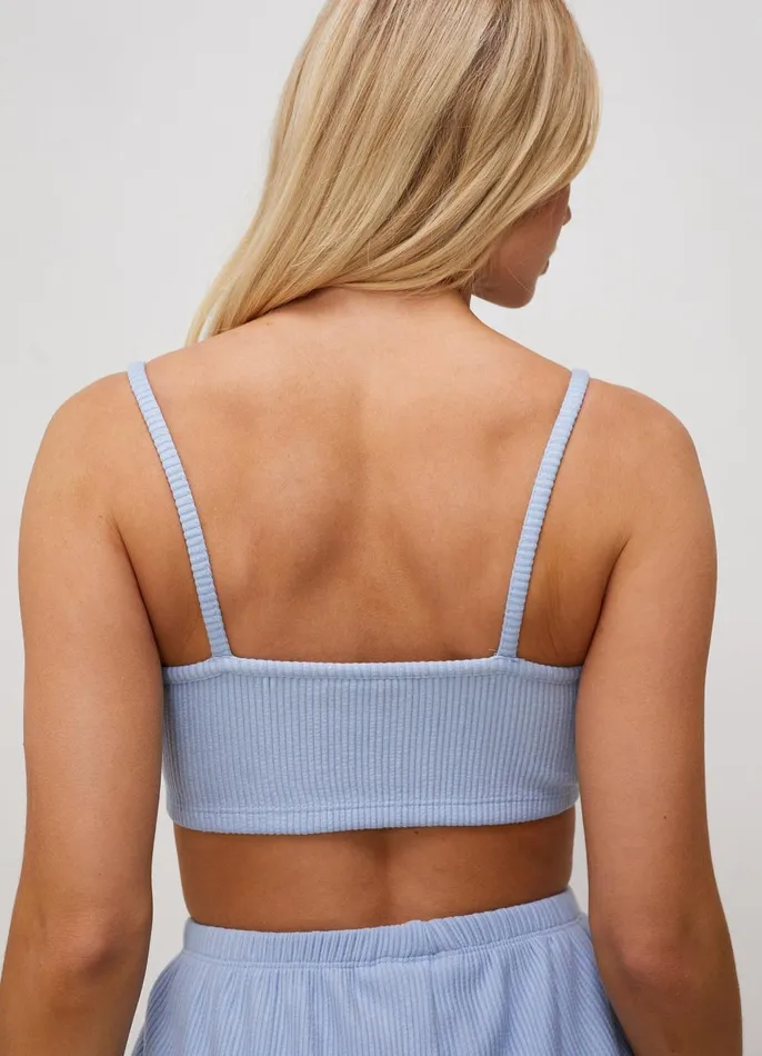 Gym King Tops and TShirts Women Signature Rib Bralette 8211 Pale Blue
