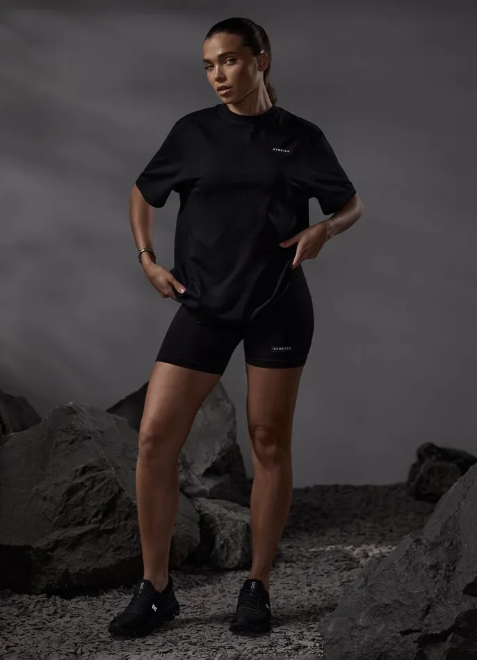 Gym King Tops and TShirts Women Stoic Boyfriend Tee 8211 Black