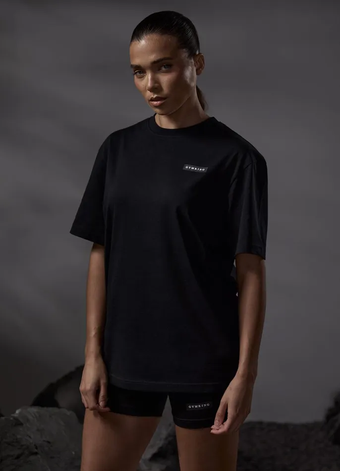Gym King Tops and TShirts Women Stoic Boyfriend Tee 8211 Black