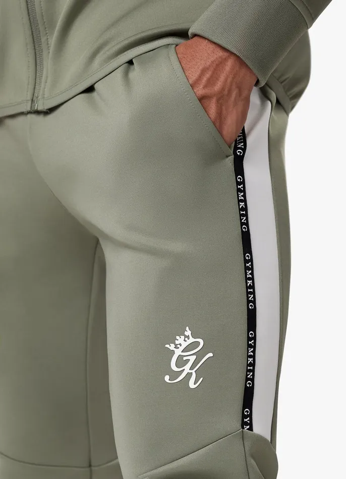 Gym King Tracksuit Bottoms Men Taped Core Plus Jogger 8211 Soft Khaki