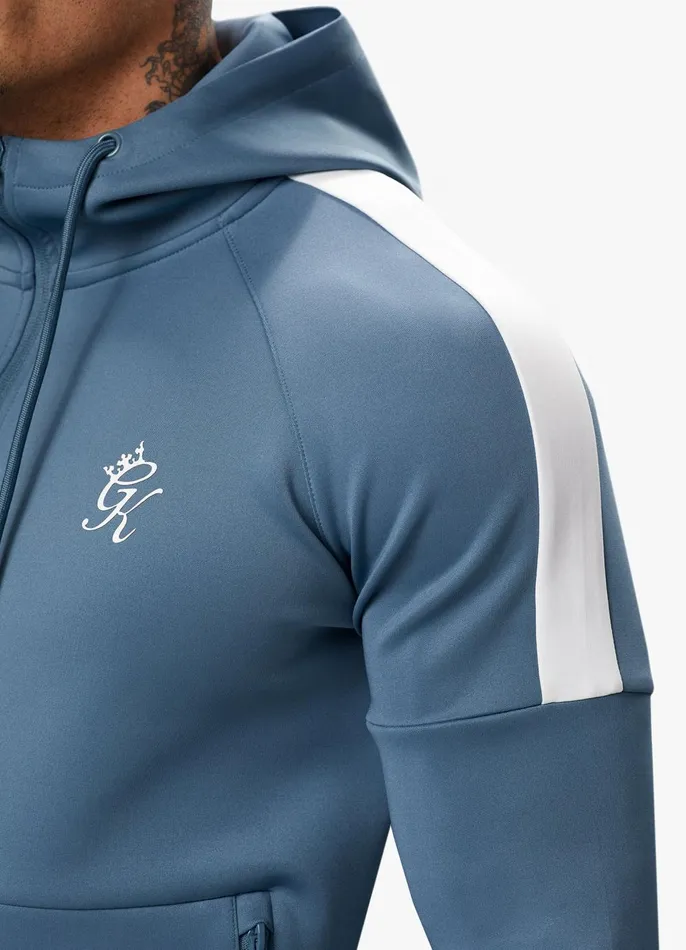 Gym King Tracksuit Tops Men Core Plus Poly FZ Hood 8211 Smoke Blue