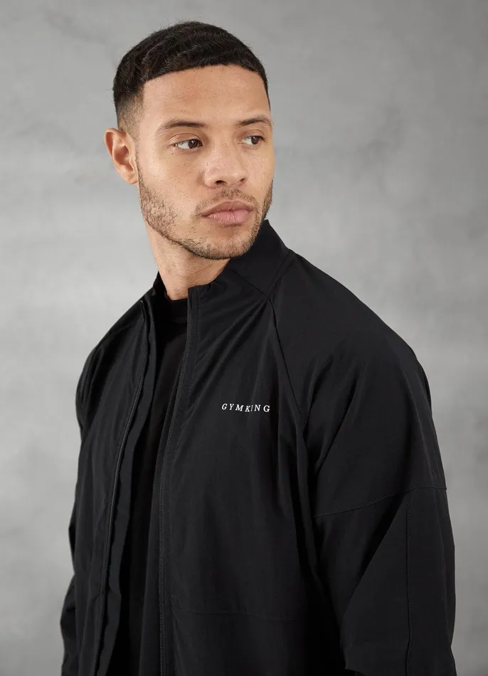Gym King Tracksuit Tops Men Utility Woven Bomber 8211 Black