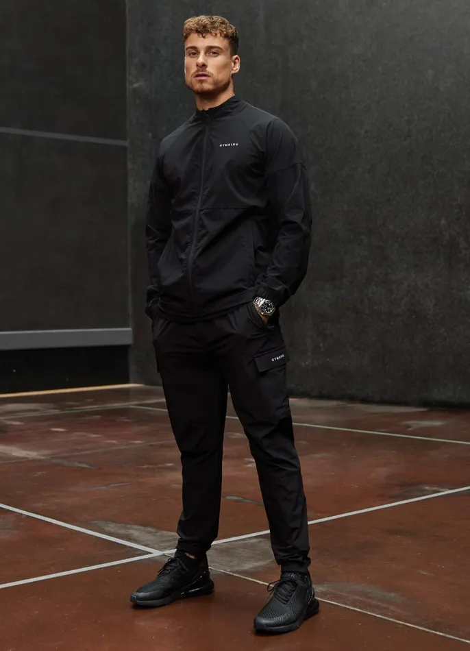 Gym King Tracksuit Tops Men Utility Woven Bomber 8211 Black