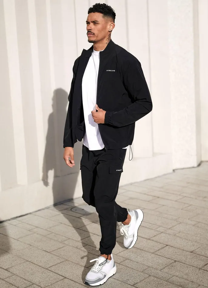 Gym King Tracksuit Tops Men Utility Woven Bomber 8211 Black