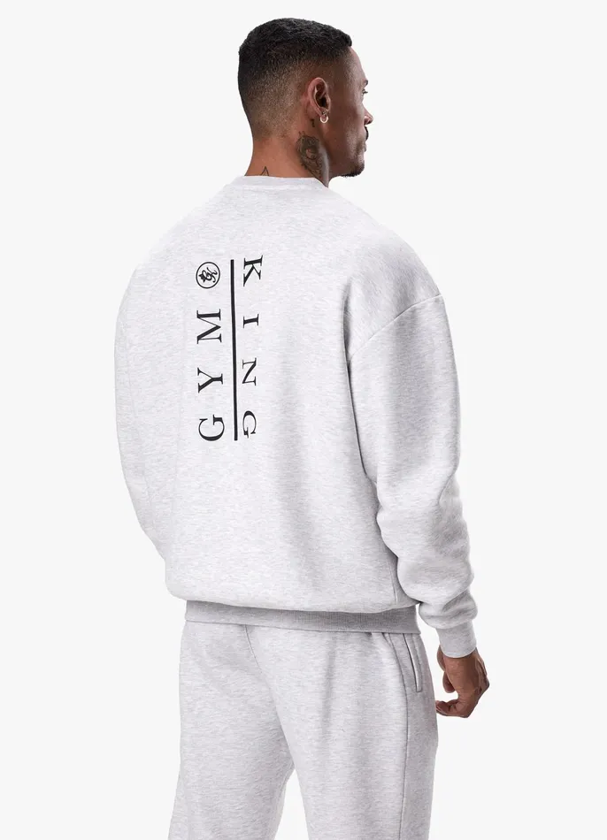 Gym King Tracksuits Men Division Crew Tracksuit 8211 Snow Marl
