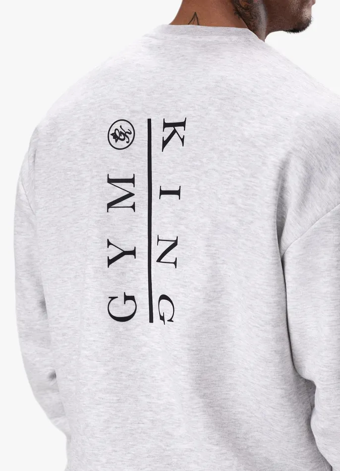 Gym King Tracksuits Men Division Crew Tracksuit 8211 Snow Marl