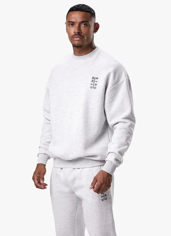 Gym King Tracksuits Men Division Crew Tracksuit 8211 Snow Marl