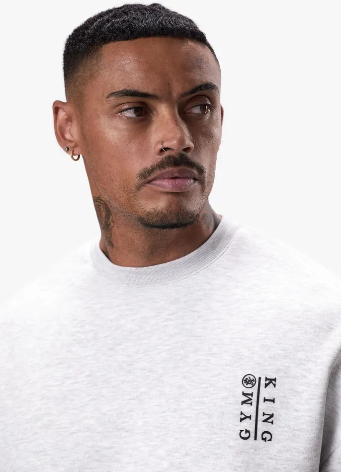Gym King Tracksuits Men Division Crew Tracksuit 8211 Snow Marl