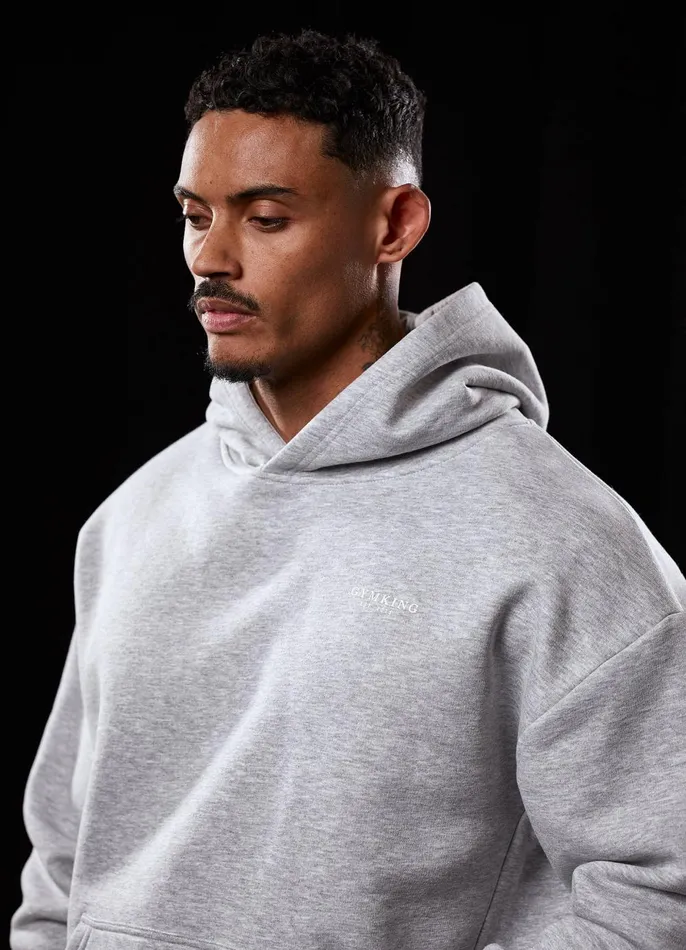 Gym King Tracksuits Men Established Tracksuit 8211 Light Grey Marl