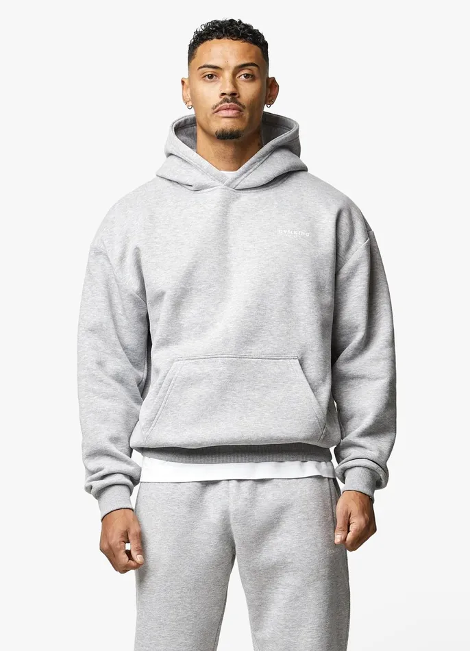 Gym King Tracksuits Men Established Tracksuit 8211 Light Grey Marl