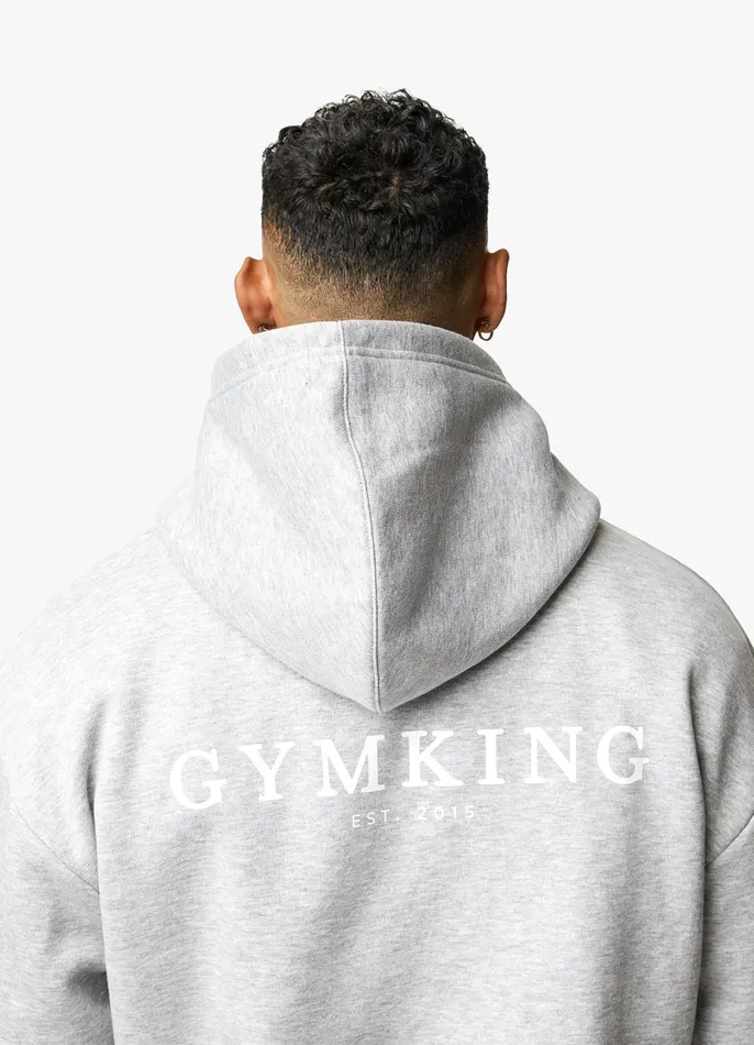 Gym King Tracksuits Men Established Tracksuit 8211 Light Grey Marl