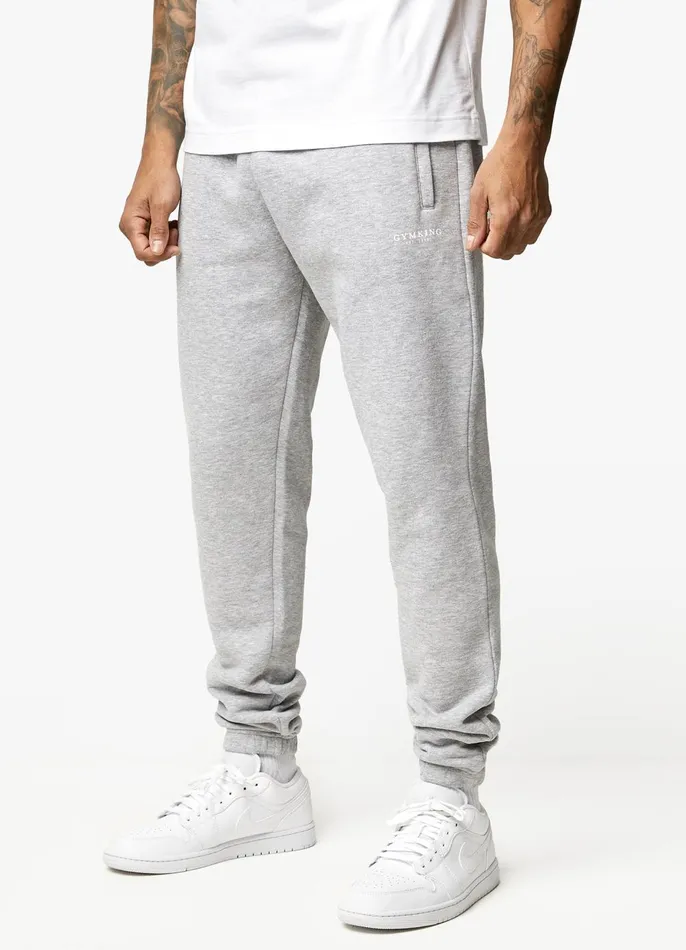 Gym King Tracksuits Men Established Tracksuit 8211 Light Grey Marl