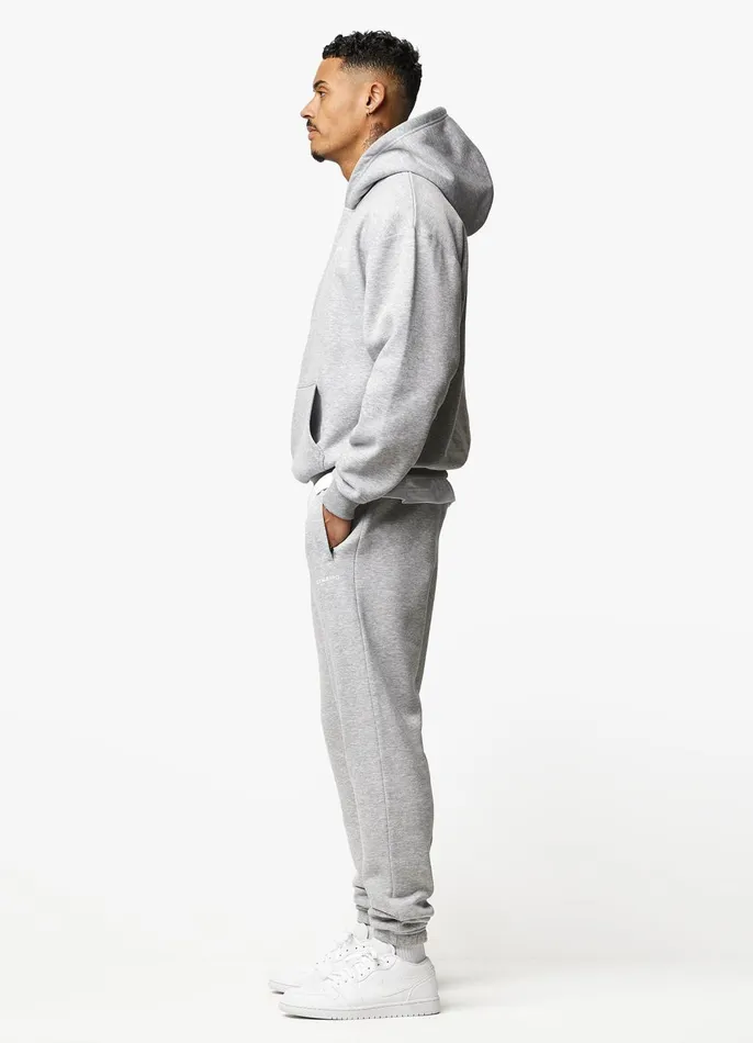 Gym King Tracksuits Men Established Tracksuit 8211 Light Grey Marl
