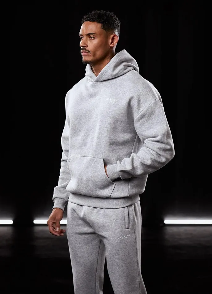 Gym King Tracksuits Men Established Tracksuit 8211 Light Grey Marl