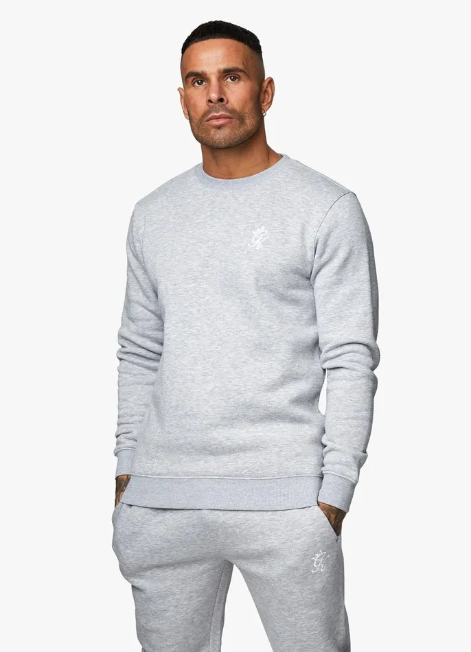 Gym King Tracksuits Men Fundamental Crew Tracksuit 8211 Grey Marl