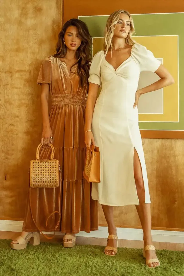 Halston Dress In Cream Cream Women Bohme Dresses
