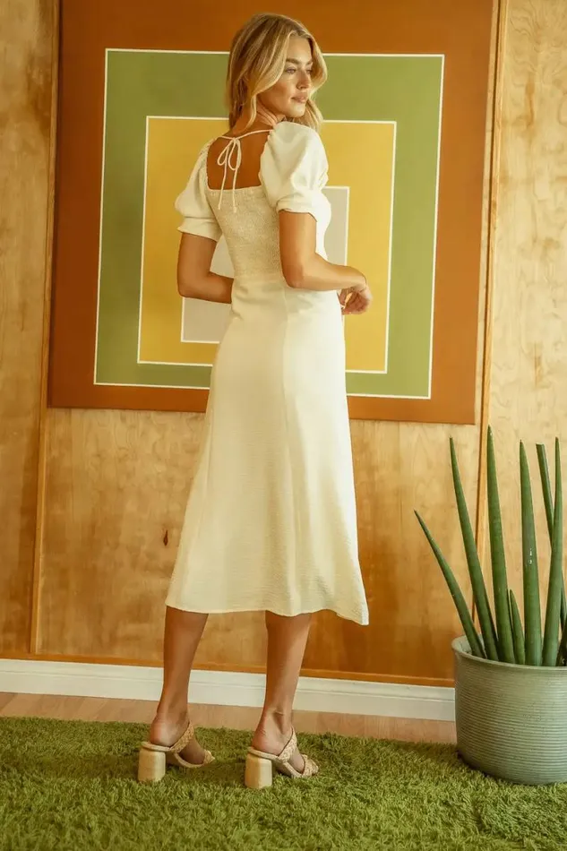 Halston Dress In Cream Cream Women Bohme Dresses